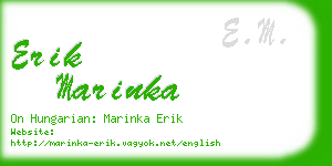 erik marinka business card